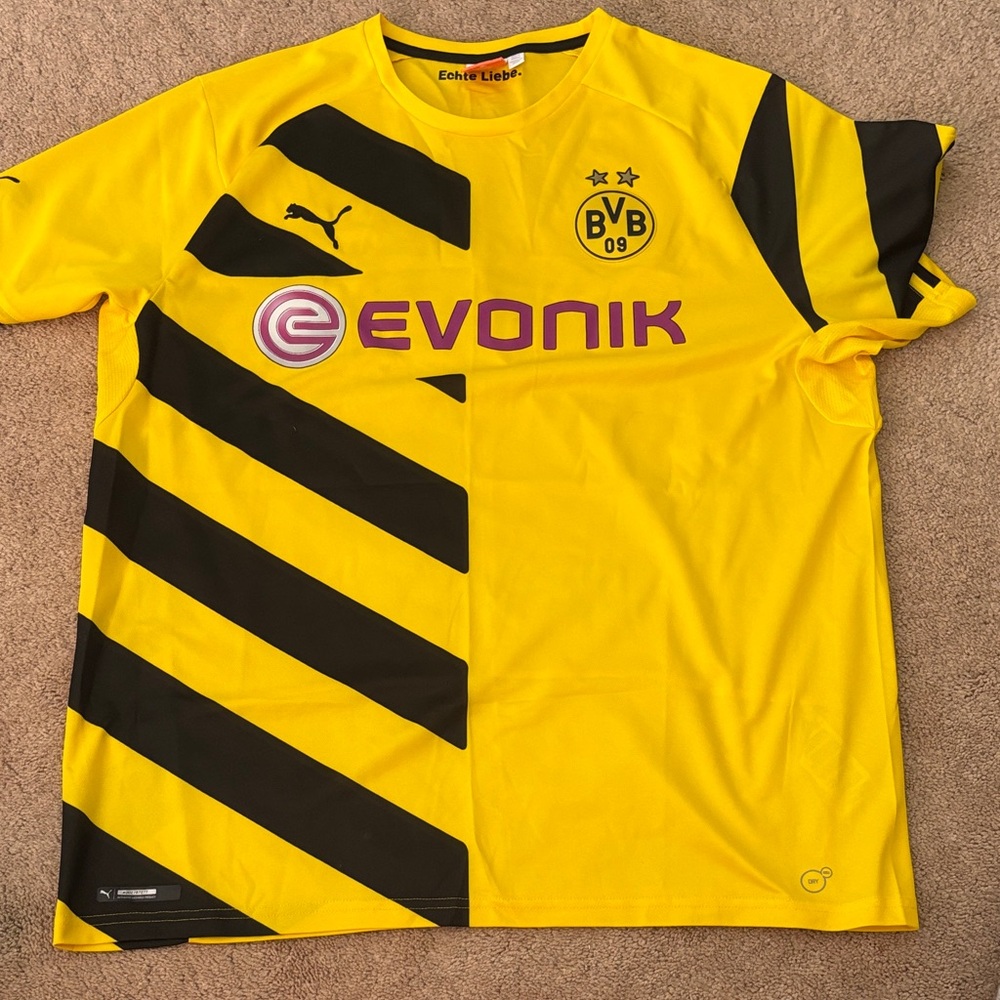 Puma Borussia Dortmund 2014 Yellow Black Striped Jersey